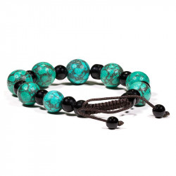 Bracelet turquoise et agate noire (onyx)