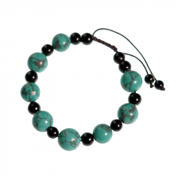Bracelet turquoise et agate noire (onyx)