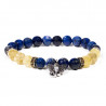 Bracelet lapis lazuli / Quartz avec Ganesh