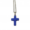 Pendentif crucifix bleu marine