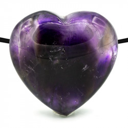 Pendentif en forme de coeur en Améthyste, foré