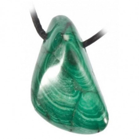 Pendentif en malachite foré