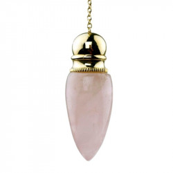 Pendule en quartz rose creux, ouverture plaquée laiton