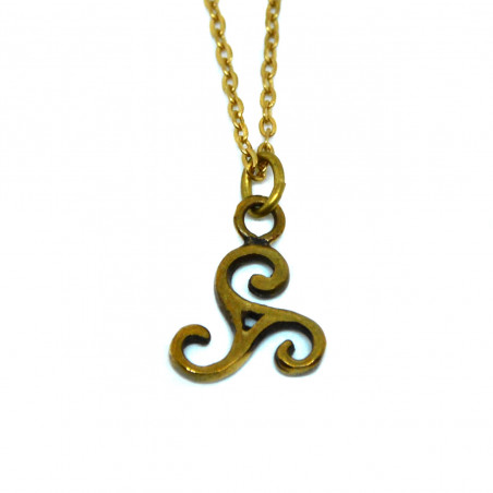 Pendentif triskèle bronze doré