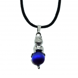 Pendentif chat bleu