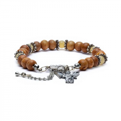 Bracelet Archange Uriel en bois et citrine jaune