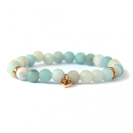 Bracelet enfant feuille amazonite verte