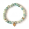 Bracelet enfant feuille amazonite verte