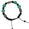 Bracelet turquoise corail et agate noire
