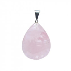 Pendentif goutte de quartz rose