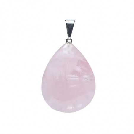 Pendentif goutte de quartz rose