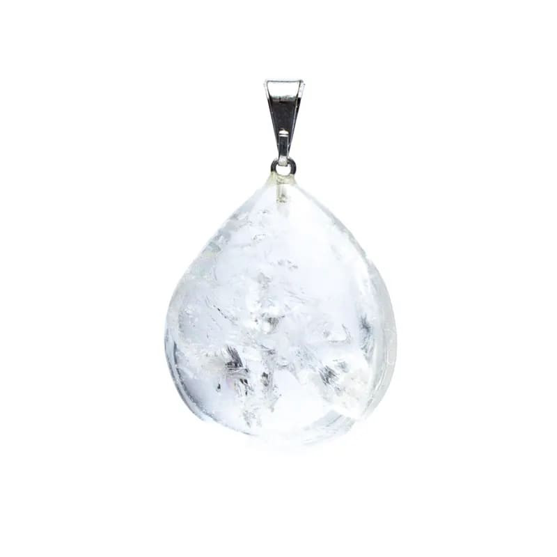 Pendentif goutte de cristal de roche