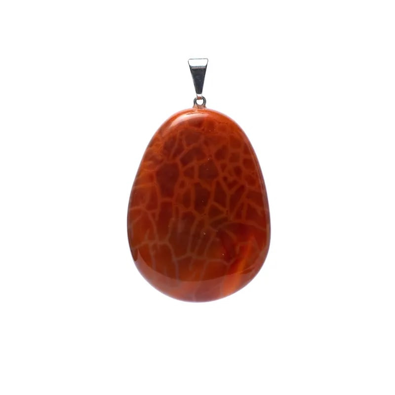 Pendentif goutte d'agate de feu