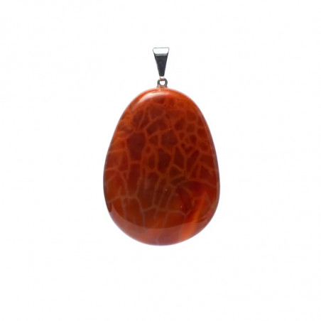 Pendentif goutte d'agate de feu