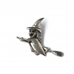 Pendentif sorcière volante en argent