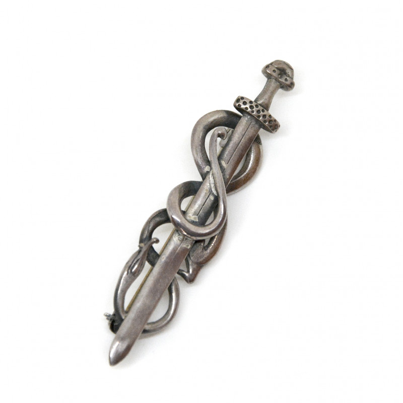 Broche de l'épée au serpent argent